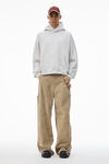Alexander Wang vintage heather grey felpa con cappuccio in pile a maglia stretta