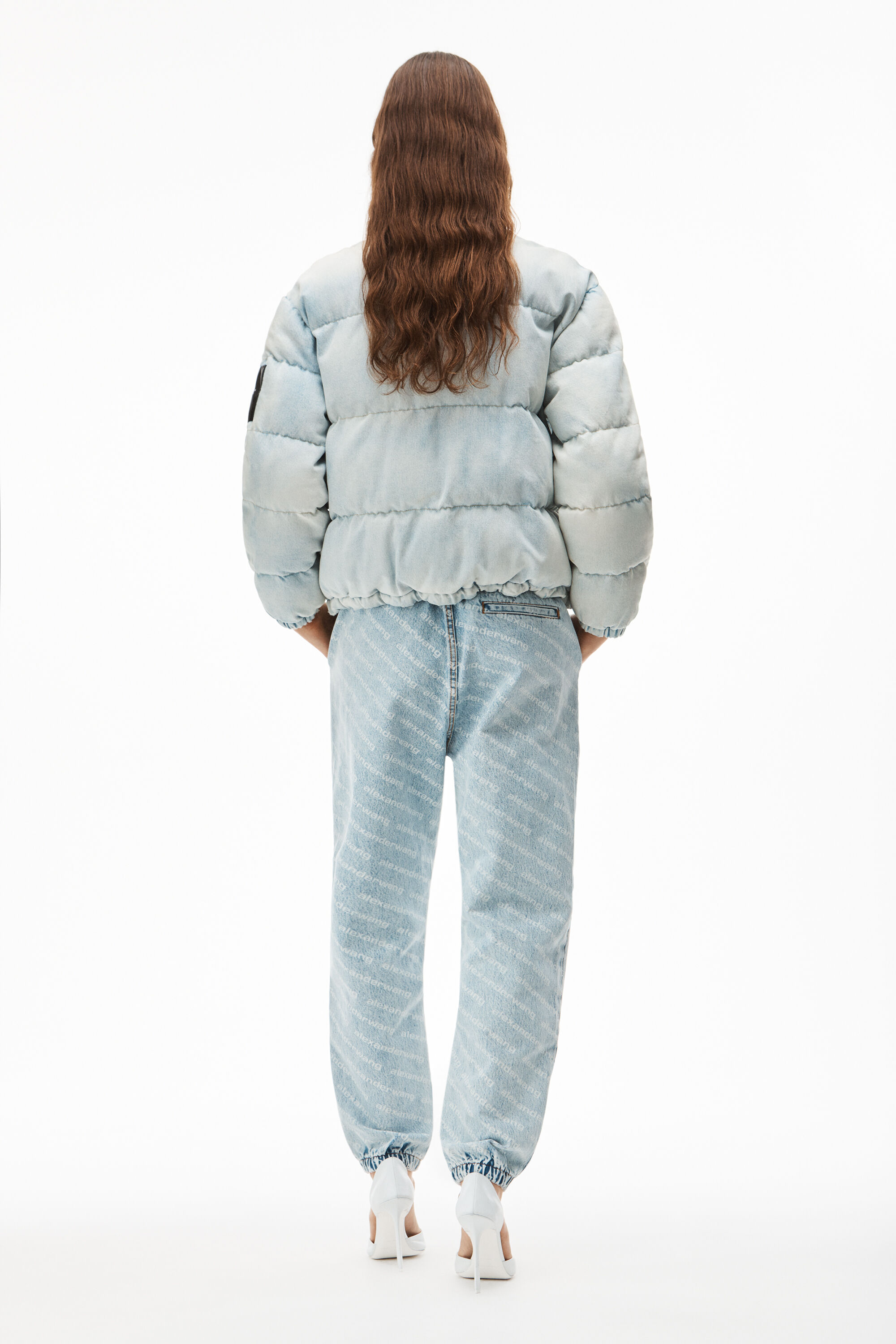 alexander wang denim puffer