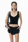 Alexander Wang black 透明褶饰背心上衣