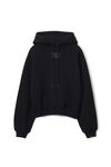 Alexander Wang black 发泡徽标装饰硬挺毛圈布连帽衫