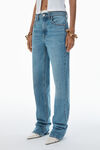 Alexander Wang vintage light indigo pre-styled denim jeans with pointelle waistband