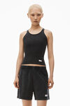 Alexander Wang washed black classic racer tank in ribbed cotton