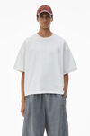 Alexander Wang vintage white 棉质平纹针织布男士徽标装饰宽松 t 恤