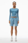 Alexander Wang washed blue long-sleeve tee in ribbed cotton
