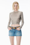 Alexander Wang champagne pullover champagne con strass termoapplicati