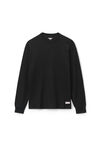 Alexander Wang black unisex long sleeve in cotton waffle thermal