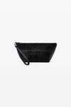 Alexander Wang black punch 裂纹漆皮腕带手拿包