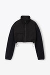 alexander wang 泰迪摇粒绒短款拉链夹克  black