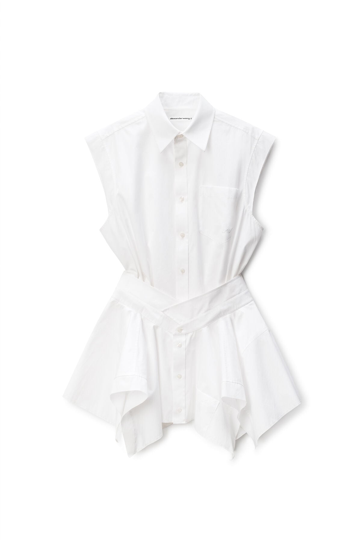 alexander wang mini shirt dress Alexander Wang Bungee Scoop Neck Mini Shirt Dress