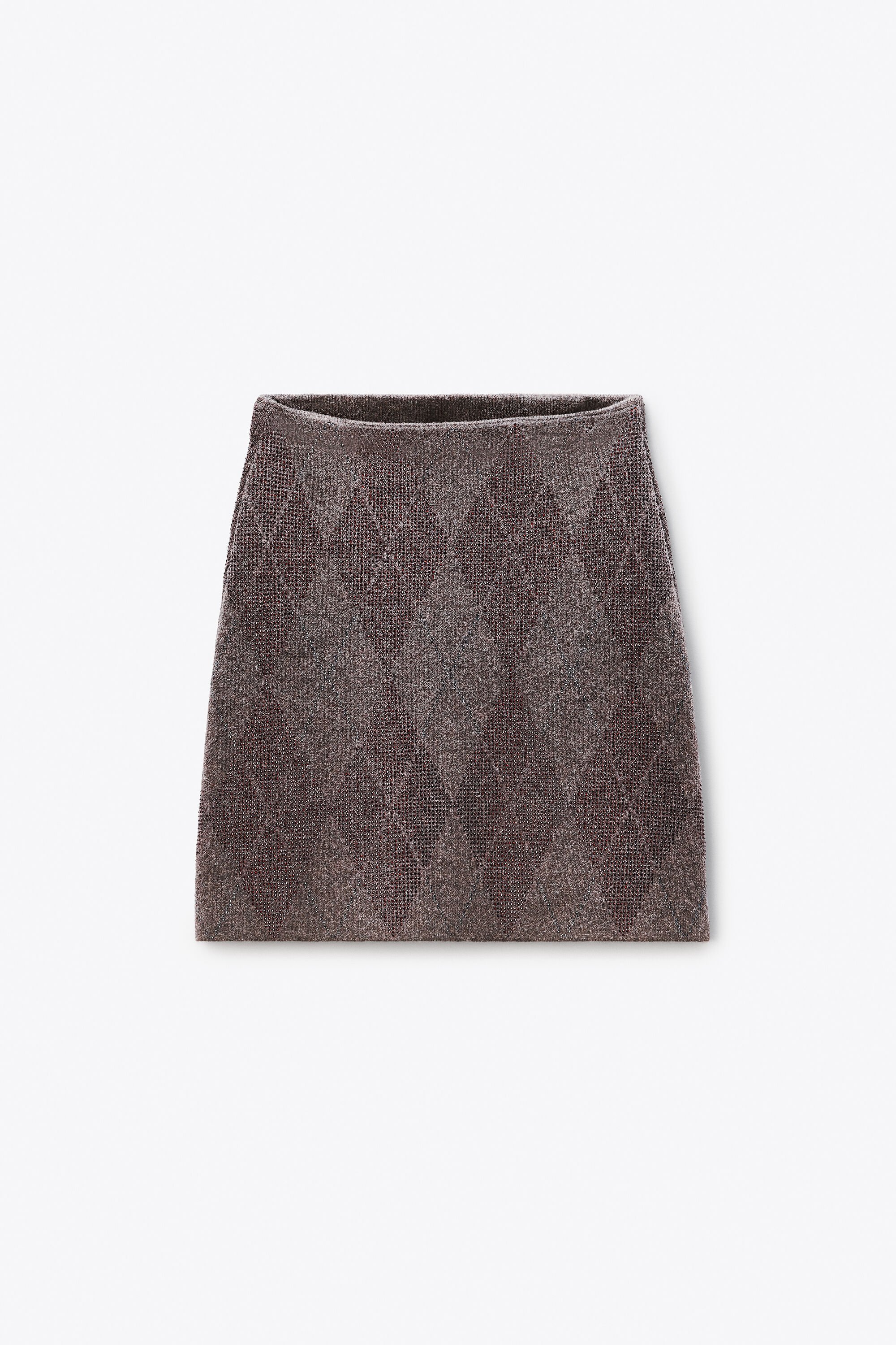 Grey Wool-Blend Hotfix Miniskirt in HEATHER GREY | alexanderwang®