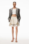 alexander wang baroque boxer shorts in silk twill ivory multi