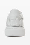 alexander wang puff pebble leather sneaker with logo optic white