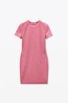 Alexander Wang lotus pink logo jacquard shrunken minidress