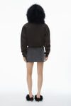 Alexander Wang washed caviar schlauchrock aus bio-baumwoll-frottee mit hotfix-strass