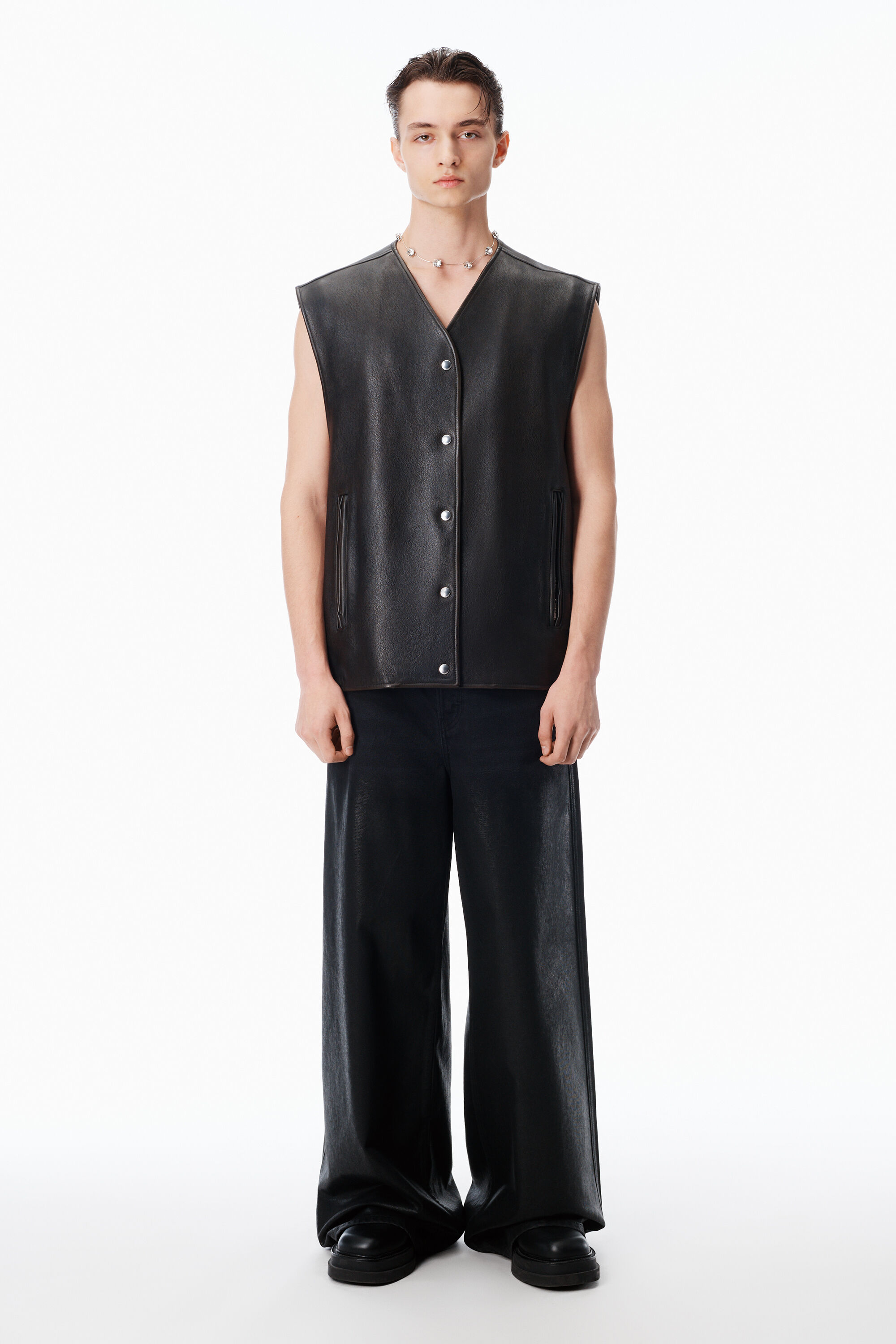 alexanderwang アレキサンダーワング レザー ボクシー モトベスト