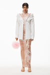 alexander wang layered bikini shirt in poplin swim white