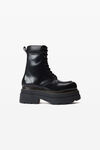 Alexander Wang black atlas lace-up platform boot in leather
