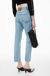 alexander wang og high-rise stovepipe jean in denim  vintage faded indigo