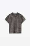 Alexander Wang steel grey splatter 溅墨水洗效果压纹徽标装饰棉质 t 恤