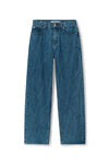 alexander wang super ez low rise embossed logo jean deep blue