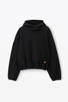 alexander wang balaclava hoodie in teddy fleece black