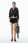 Alexander Wang sunfade black shrunken cotton terry cardigan