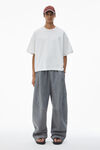 Alexander Wang vintage white 棉质平纹针织布男士徽标装饰宽松 t 恤