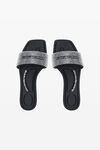 Alexander Wang black/silver sandali neri in raso con strass termoapplicati vy