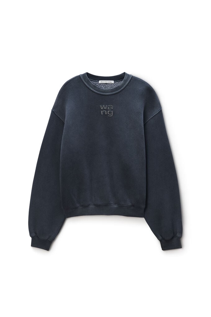 Alexander Wang Hotfix Logo Sweatshirt In Blue