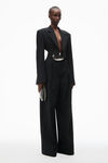 Alexander Wang black high-waist wide-leg pant in wool twill