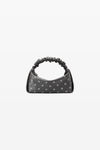 alexander wang 缎面烫钻 scrunchie 迷你手袋 smoked pearl