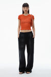 Alexander Wang fiery red crystal hotfix tee in ribbed jersey