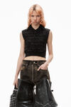 Alexander Wang acid black/white 3d logo knit vest in cotton
