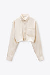 Alexander Wang ivory ivory silk charmeuse cropped shirt