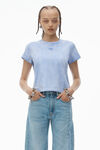 Alexander Wang washed pale blue puff logo shrunken tee in cotton jersey
