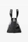 Alexander Wang black punch mini tote bag in crackle patent leather