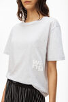 alexander wang 发泡徽标装饰棉质平纹针织 t 恤 light heather grey