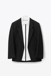 alexander wang 羊毛混纺拼接带领西装外套 black