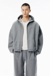Alexander Wang sidewalk grey hotfix terry zip hoodie