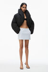 alexander wang crystal hotfix cropped puffer jacket  black
