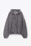 Alexander Wang washed granite oversize star logo-print zip-up hoodie