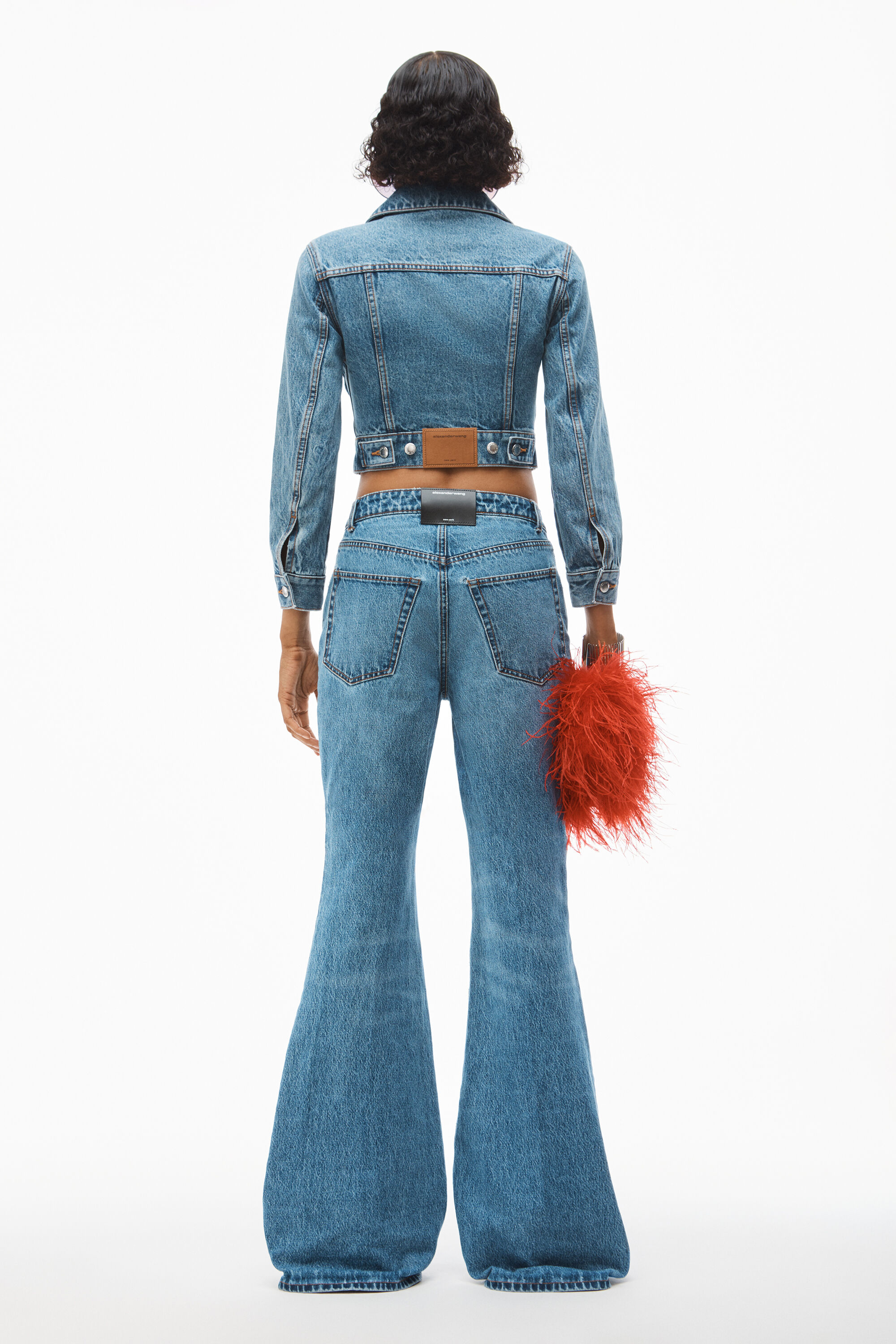 alexanderwang SCOOP FRONT FLARE JEAN IN DENIM VINTAGE 
