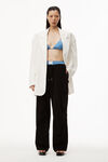 alexander wang parachute pant in washed black denim washed black