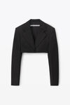 Alexander Wang black blazer da smoking corto in lana sartoriale