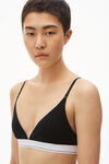 alexander wang 罗纹平纹布三角文胸 black