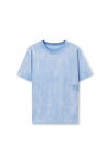 Alexander Wang washed pale blue 棉质平纹针织布堆叠徽标装饰 t 恤