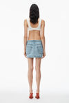 alexander wang 名牌链v 型前襟牛仔半身裙 vintage faded indigo