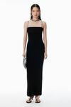 Alexander Wang black black logo jacquard slip dress