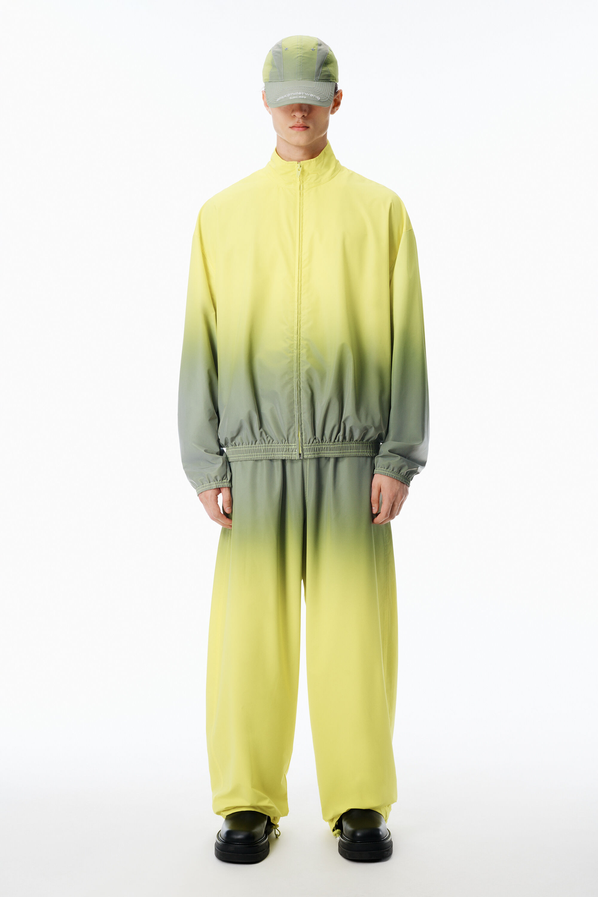 black logo drawcord track pants in BLACK | alexanderwang®