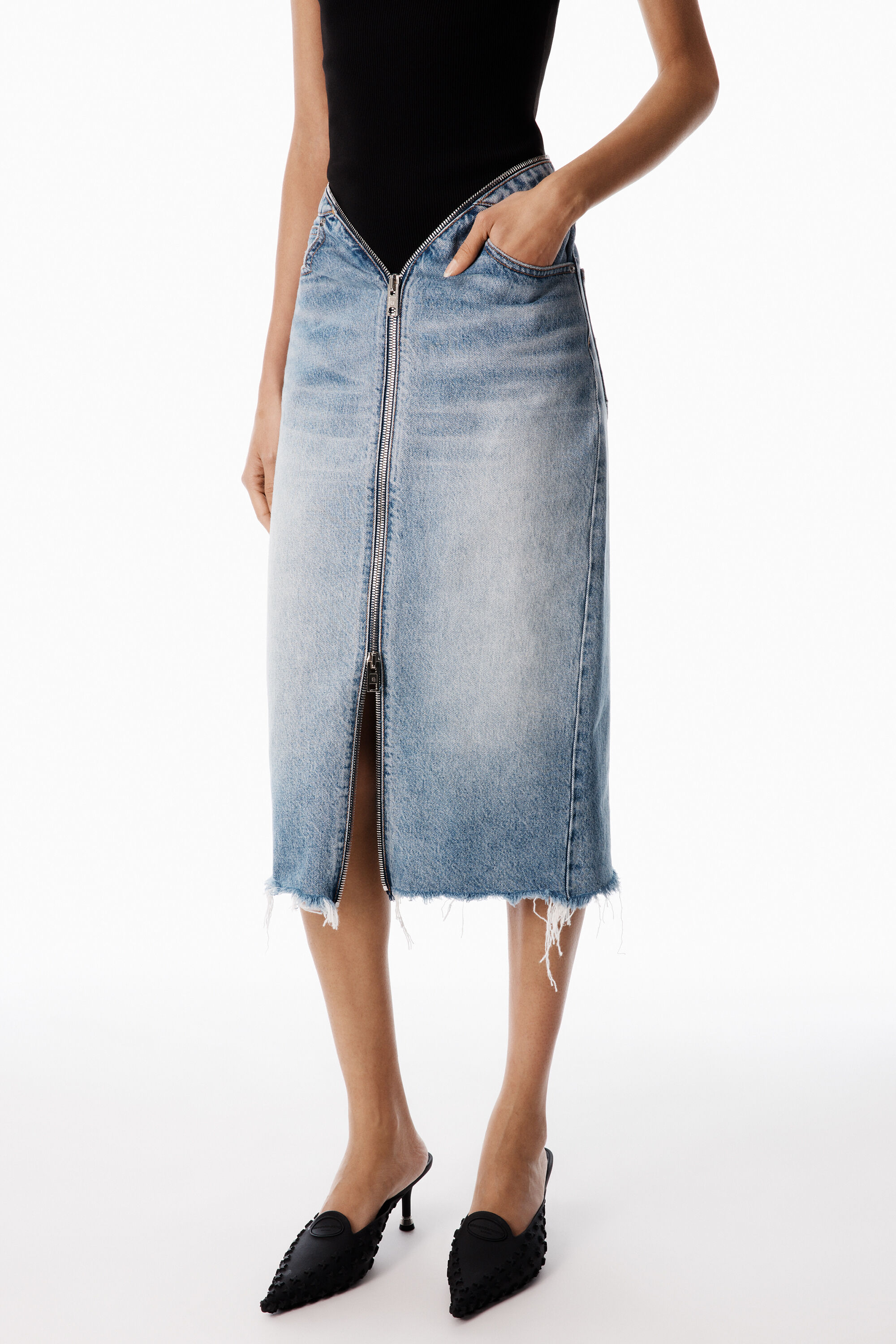 Zip V-Waist Skirt